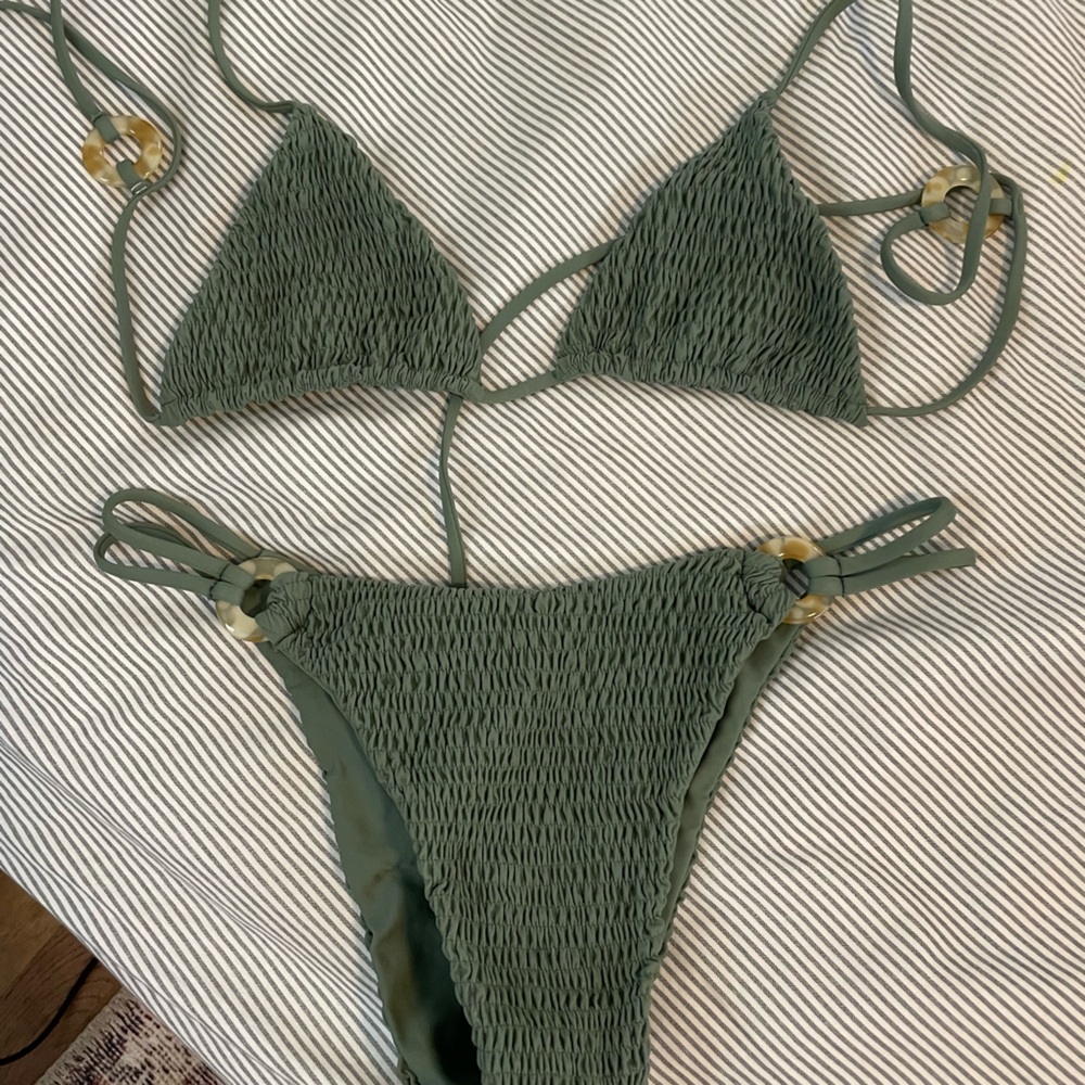 Free People Olive Green Bikini Set